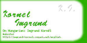 kornel imgrund business card
